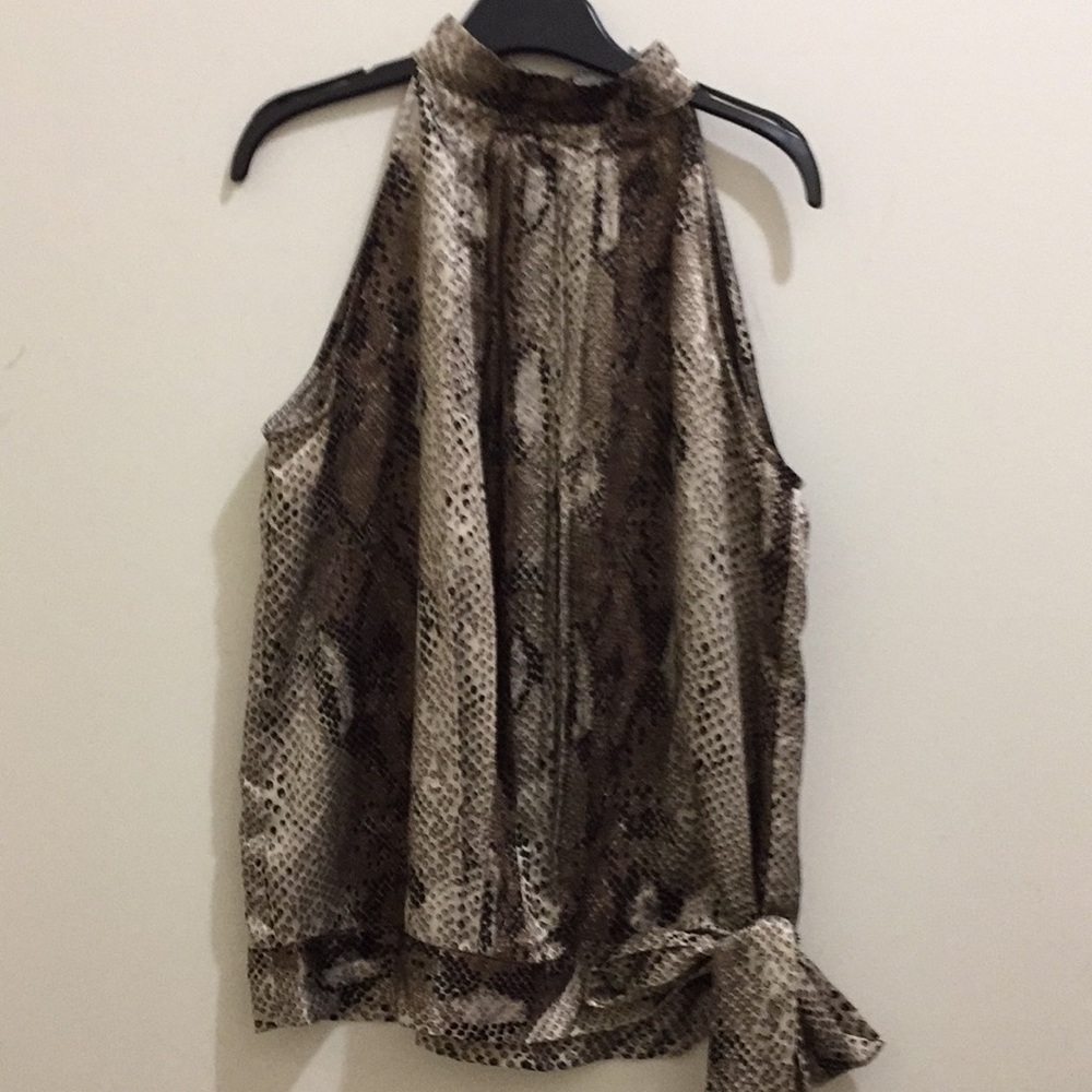 Fred David snake print sleeveless blouse (sz m)